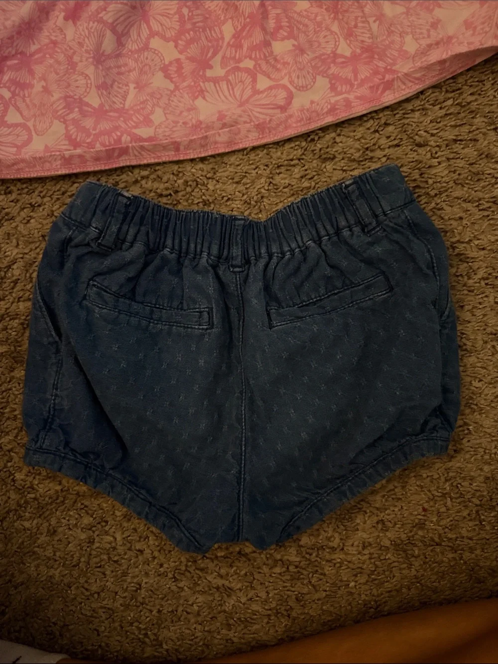 GAP Pink Butterfly Tiered Dress and denim bubble shorts bundle